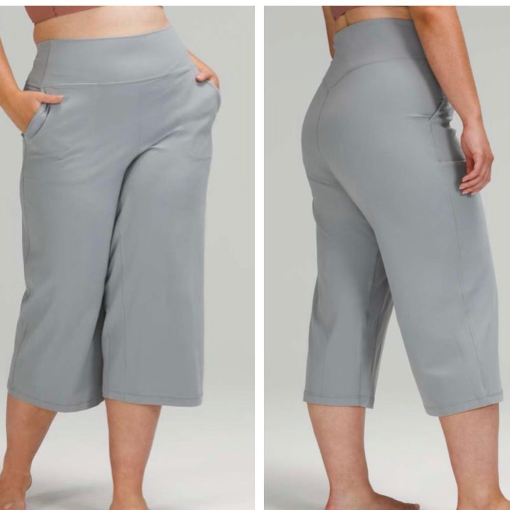 LULULEMON NWT ALIGN WIDE LEG CROP 23’ RHIG RHINO GREY SIZE 2